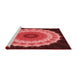 Sideview of Machine Washable Transitional Cranberry Red Rug, wshpat1754rd