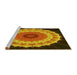 Sideview of Machine Washable Transitional Orange Rug, wshpat1754yw