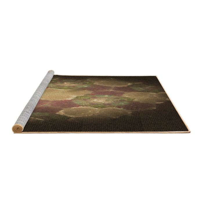 Sideview of Machine Washable Transitional Night Red Rug, wshpat1755brn