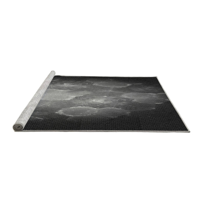 Sideview of Machine Washable Transitional Charcoal Black Rug, wshpat1755gry