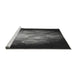 Sideview of Machine Washable Transitional Charcoal Black Rug, wshpat1755gry