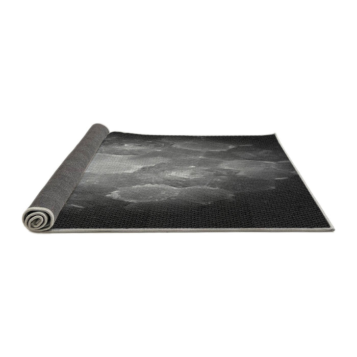 Thickness of Patterned Charcoal Black Rug, pat1755gry