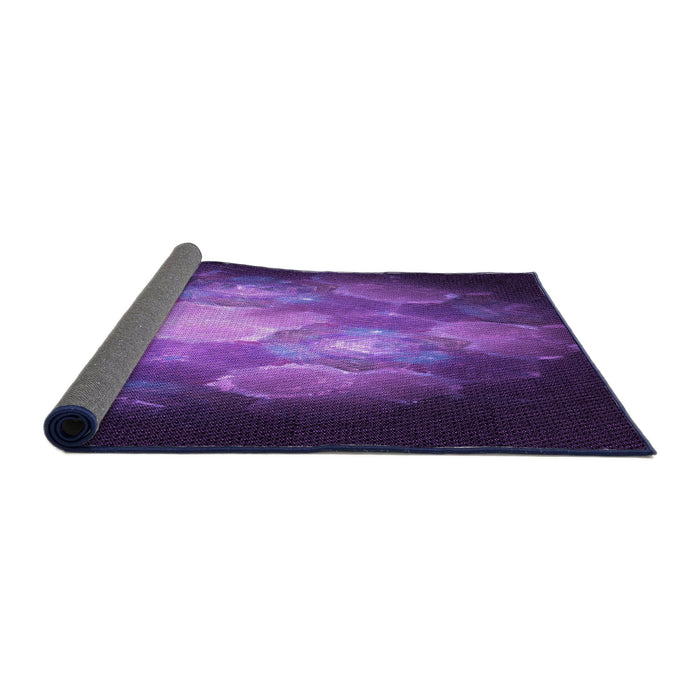 Thickness of Patterned Purple Rug, pat1755pur