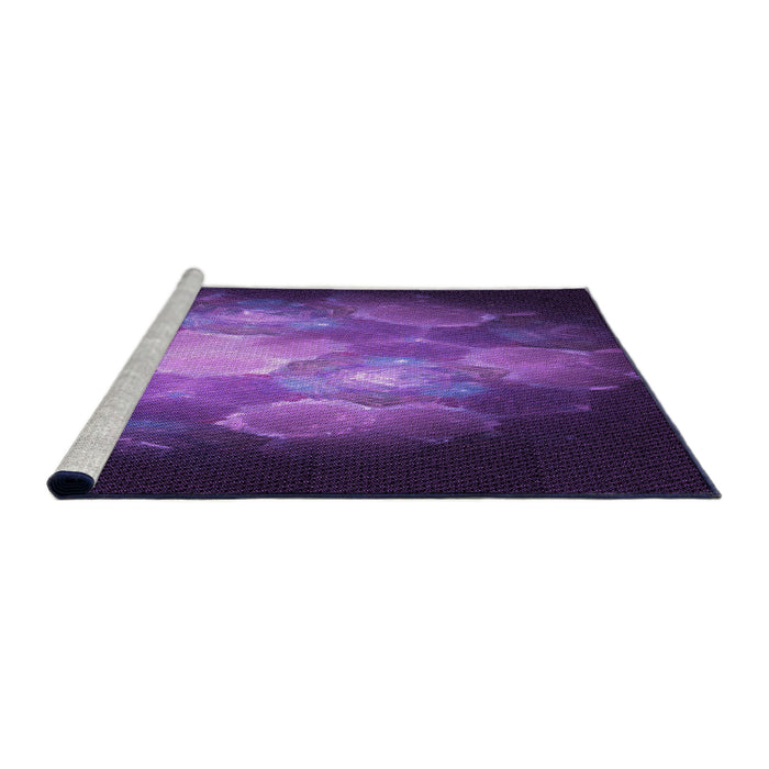 Sideview of Machine Washable Transitional Purple Rug, wshpat1755pur