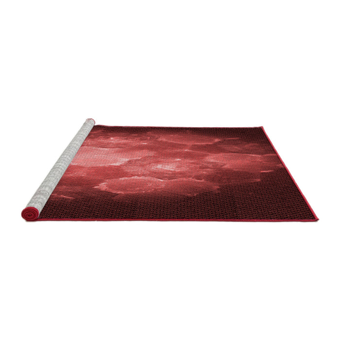 Sideview of Machine Washable Transitional Red Rug, wshpat1755rd