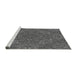 Sideview of Machine Washable Transitional Gray Rug, wshpat1756gry