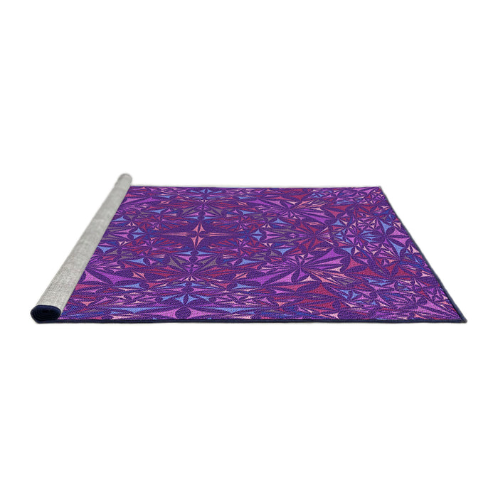 Sideview of Machine Washable Transitional Jasmine Purple Rug, wshpat1756pur