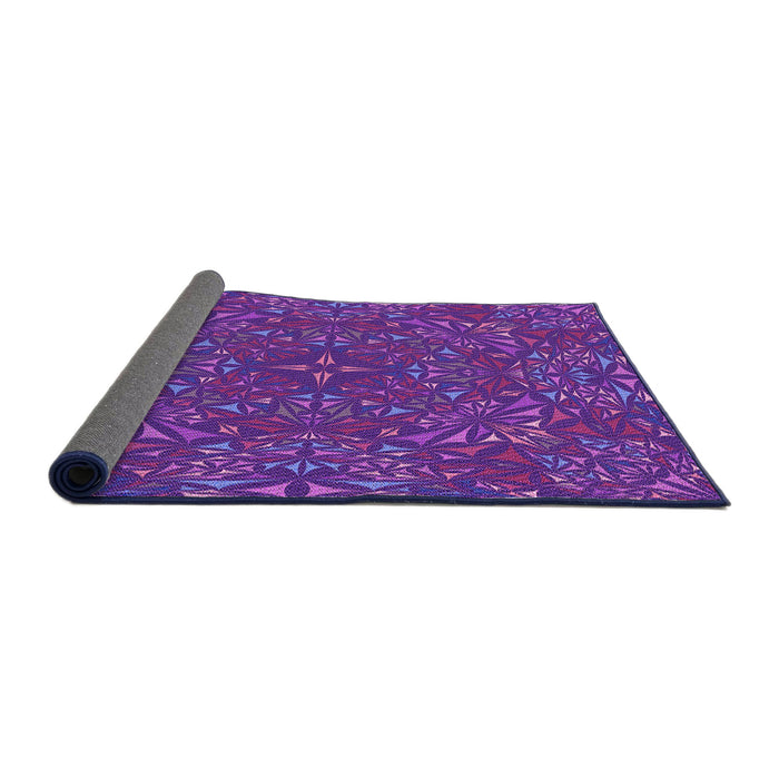 Thickness of Patterned Jasmine Purple Rug, pat1756pur
