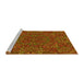 Sideview of Machine Washable Transitional Tomato Red Rug, wshpat1756yw