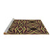 Sideview of Machine Washable Transitional Caramel Brown Rug, wshpat1757brn