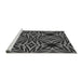 Sideview of Machine Washable Transitional Charcoal Black Rug, wshpat1757gry