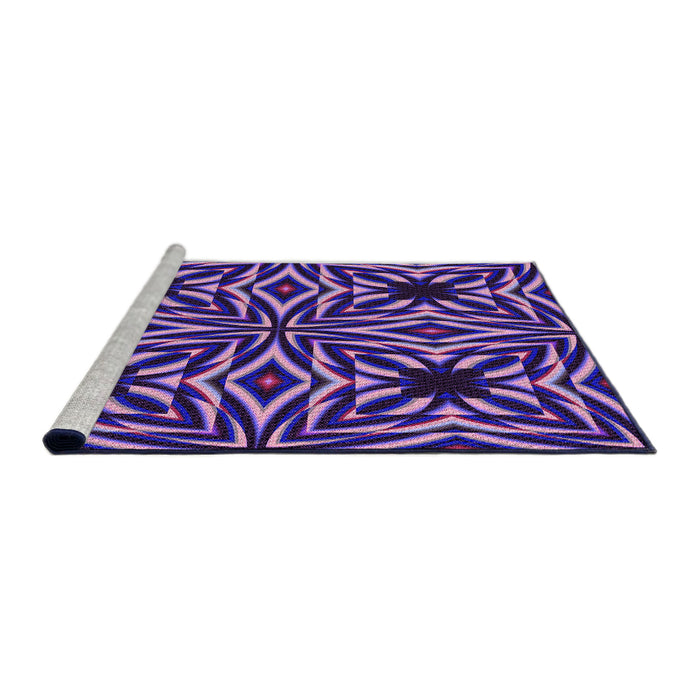 Sideview of Machine Washable Transitional Lilac Purple Rug, wshpat1757pur