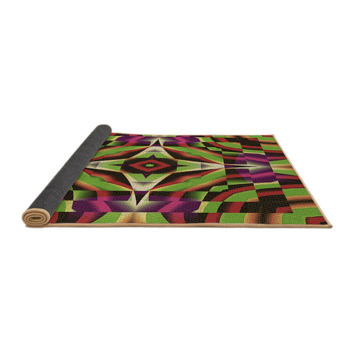 Thickness of Patterned Pistachio Green Rug, pat1758brn