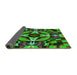 Thickness of Patterned Neon Green Rug, pat1758grn