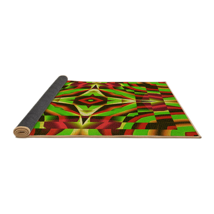 Thickness of Patterned Crimson Red Rug, pat1758yw