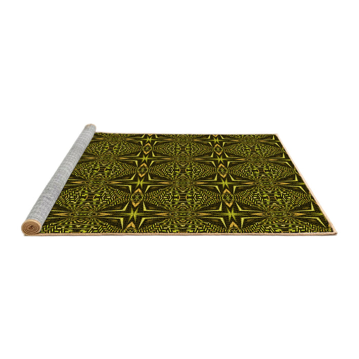 Sideview of Machine Washable Transitional Midnight Gray Rug, wshpat1759yw