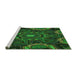Sideview of Machine Washable Transitional Dark Forest Green Rug, wshpat176grn