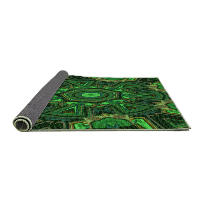 Thickness of Patterned Dark Forest Green Rug, pat176grn