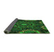 Thickness of Patterned Dark Forest Green Rug, pat176grn