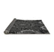 Thickness of Patterned Charcoal Black Rug, pat176gry