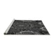 Sideview of Machine Washable Transitional Charcoal Black Rug, wshpat176gry