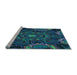 Sideview of Machine Washable Transitional Deep-Sea Blue Rug, wshpat176lblu