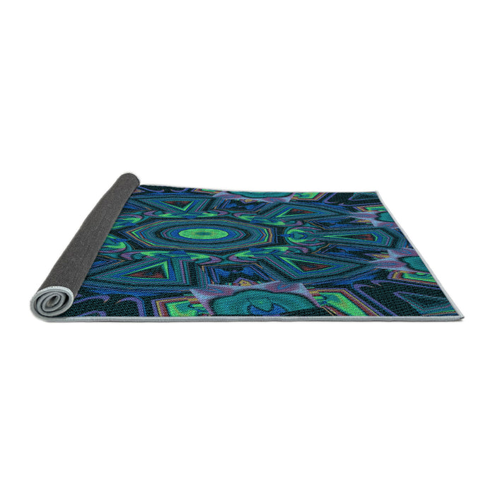 Thickness of Patterned Deep-Sea Blue Rug, pat176lblu