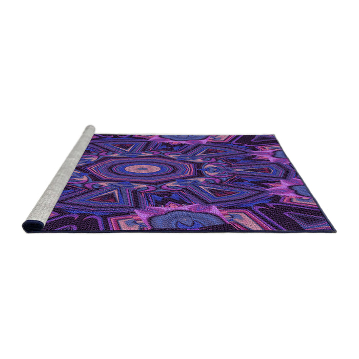 Sideview of Machine Washable Transitional Purple Rug, wshpat176pur