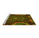 Sideview of Machine Washable Transitional Olive Green Rug, wshpat176yw