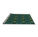 Sideview of Machine Washable Transitional Deep Teal Green Rug, wshpat1760lblu