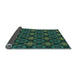 Thickness of Patterned Deep Teal Green Rug, pat1760lblu