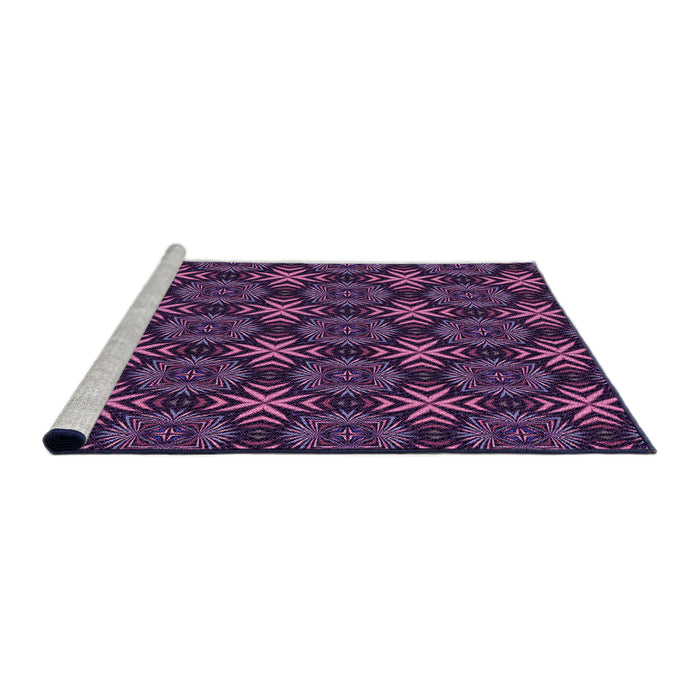 Sideview of Machine Washable Transitional Orchid Purple Rug, wshpat1760pur