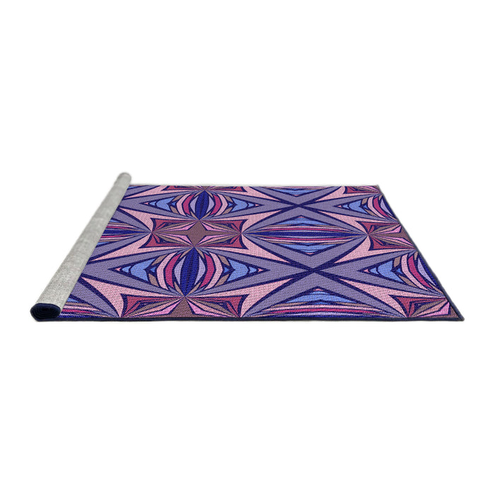 Sideview of Machine Washable Transitional Bright Purple Rug, wshpat1761pur