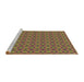 Sideview of Machine Washable Transitional Brown Red Rug, wshpat1762brn