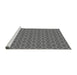 Sideview of Machine Washable Transitional Grey Gray Rug, wshpat1762gry