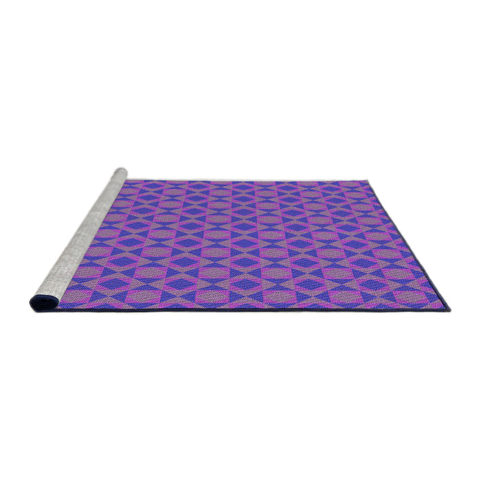 Sideview of Machine Washable Transitional Blue Violet Purple Rug, wshpat1762pur