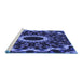 Sideview of Machine Washable Transitional Midnight Blue Rug, wshpat1763blu