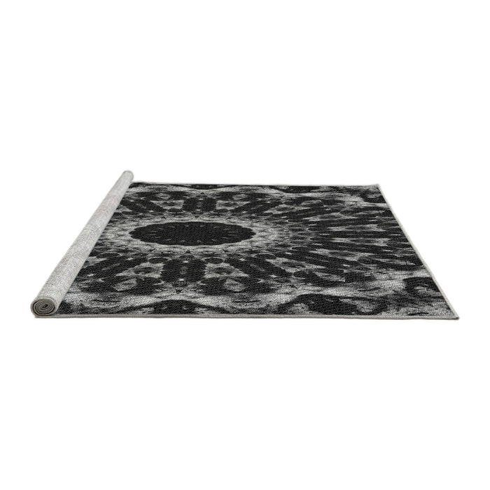 Sideview of Machine Washable Transitional Gray Rug, wshpat1763gry