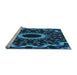 Sideview of Machine Washable Transitional Blue Ivy Blue Rug, wshpat1763lblu