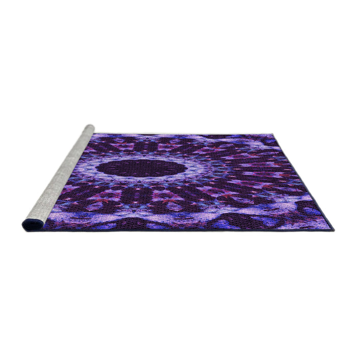 Sideview of Machine Washable Transitional Purple Plum Purple Rug, wshpat1763pur