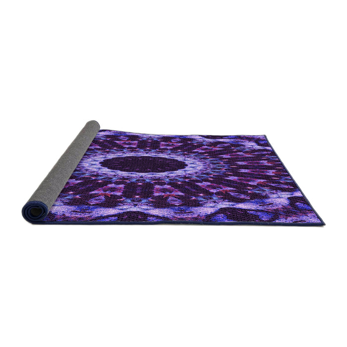 Thickness of Patterned Purple Plum Purple Rug, pat1763pur