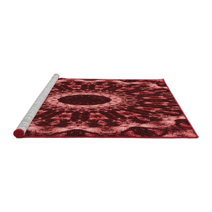 Sideview of Machine Washable Transitional Red Rug, wshpat1763rd
