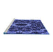 Sideview of Machine Washable Transitional Midnight Blue Rug, wshpat1764blu