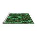 Sideview of Machine Washable Transitional Dark Forest Green Rug, wshpat1764grn