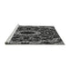 Sideview of Machine Washable Transitional Charcoal Black Rug, wshpat1764gry