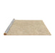 Sideview of Machine Washable Transitional Vanilla Gold Rug, wshpat1765brn