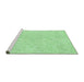 Sideview of Machine Washable Transitional Light Green Rug, wshpat1765grn