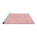 Sideview of Machine Washable Transitional Pastel Red Pink Rug, wshpat1765rd