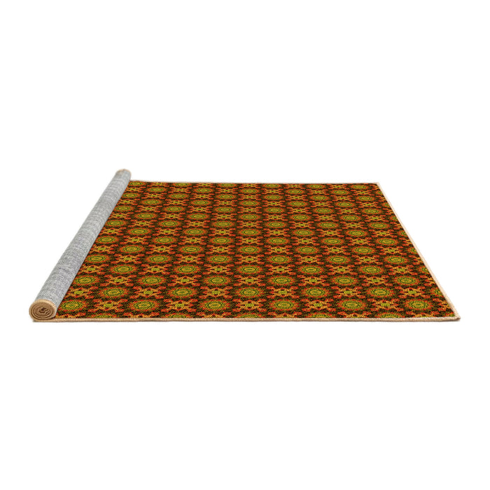 Sideview of Machine Washable Transitional Crimson Red Rug, wshpat1766yw
