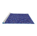 Sideview of Machine Washable Transitional Denim Dark Blue Rug, wshpat1768blu